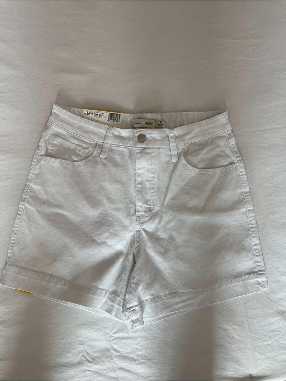 Rebecca Minkoff Bright White‎ High-Rise Denim Shorts